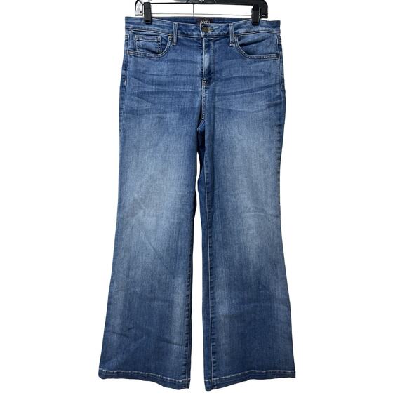NYDJ Womens LiftTuck Technology Wide Leg Jeans Size 8P Medium Wash Stretch - Picture 1 of 6